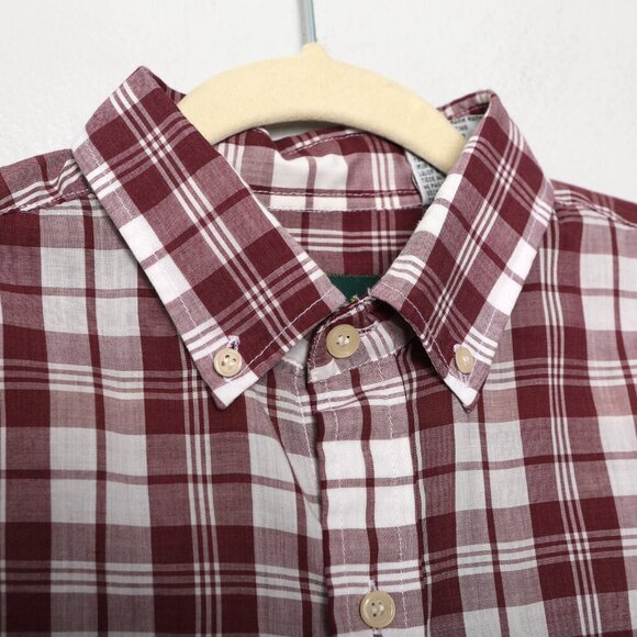 Vintage Grenadier Plaid Long Sleeve Button Down Shirt Collared Red White Preppy - Picture 10 of 10